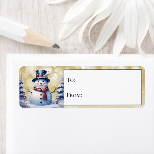 Winter Forest Snowman Weihnachts Gold Geschenk (Insitu)