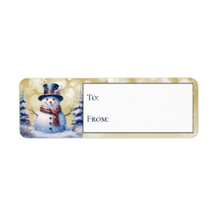 Winter Forest Snowman Weihnachts Gold Geschenk
