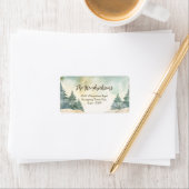 Winter Forest Trees Weihnachtsadressen Labels Adressaufkleber (Insitu)