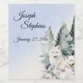 Winter Forest Watercolo Beverage Label Set Weinetikett (Einzelnes Label)