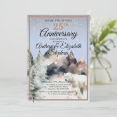 Winter Forest Watercolor Anniversary Invitation Einladung (Stehend Vorderseite)