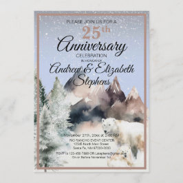Winter Forest Watercolor Anniversary Invitation Einladung