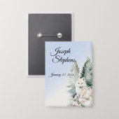 Winter Forest Watercolor Button (Vorderseite/Rückseite)