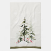 Winter Forest Watercolor Christmas Geschirrtuch (Vertikal)