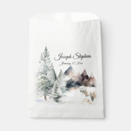 Winter Forest Watercolor Favor Bags Geschenktütchen