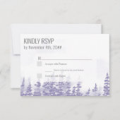 Winter Forest Watercolor Lavendel Einfach RSVP Karte (Vorderseite)