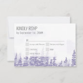 Winter Forest Watercolor Lavender Entree RSVP Karte (Vorderseite)