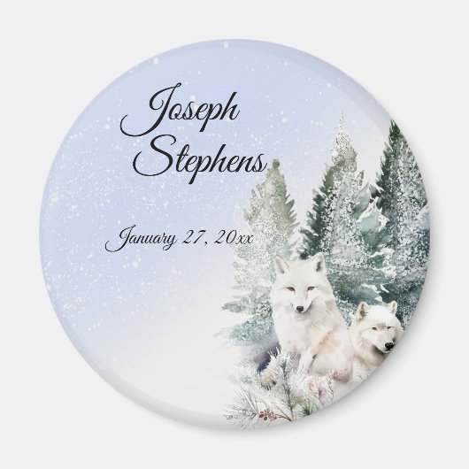 Winter Forest Watercolor Magnet (Vorne)