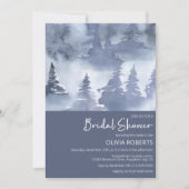 Winter Forest Watercolor Navy Blue Brautparty Einladung (Vorderseite)