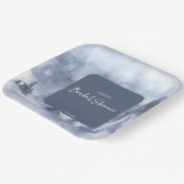 Winter Forest Watercolor Navy Blue Brautparty Pappteller (Gewinkelt)