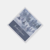Winter Forest Watercolor Navy Blue Brautparty Serviette (Ecke)