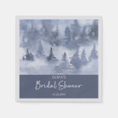 Winter Forest Watercolor Navy Blue Brautparty Serviette (Vorderseite)