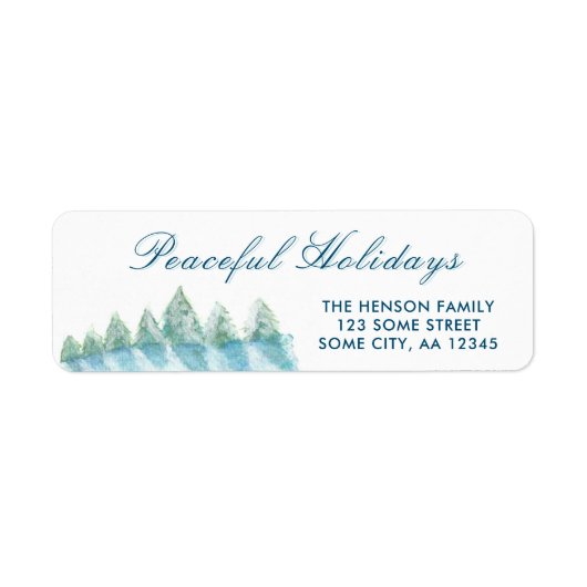 Winter Forest Watercolor Script Weihnachtsadresse (Vorne)