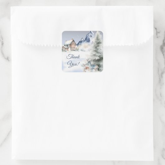 Winter Forest Watercolor Sticker (Tasche)