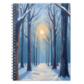 Winter Forest Watercolor Trees Blue Notizblock (Vorderseite)