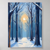 Winter Forest Watercolor Trees Poster (Vorne)
