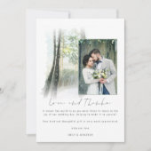 Winter Forest Wedding Foto Sage Liebe und Danke (Vorderseite)