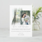 Winter Forest Wedding Foto Sage Liebe und Danke (Stehend Vorderseite)