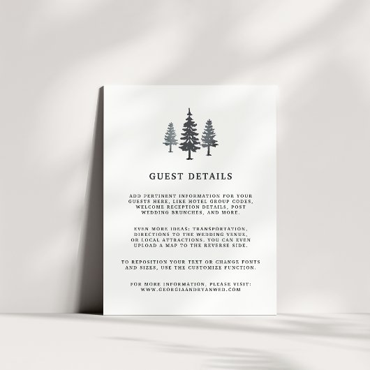 Winter Forest Wedding Gästekarte Begleitkarte
