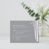 Winter Forest Wedding RSVP/Response Card RSVP Karte (Stehend Vorderseite)