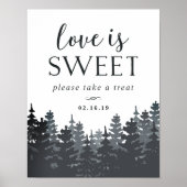 Winter Forest Wedert Dessert Table Sign Poster (Vorne)