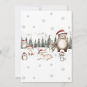 Winter Forest Woodland Animals Kinderdusche Einladung (Rückseite)