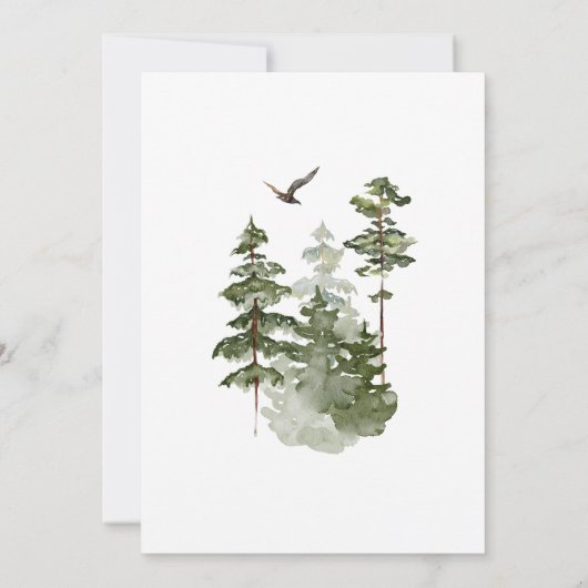 Winter Forest Woodland Er oder sie Geschlecht offe Einladung (Rückseite)