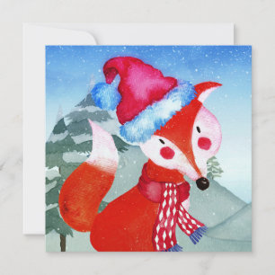 Winter Forest Woodland Friends Fox Illustration
