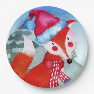 Winter Forest Woodland Friends Fox Illustration Pappteller
