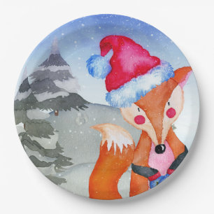 Winter Forest Woodland Friends Fox Illustration Pappteller