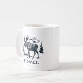 Winter Forest Woodland Moose Personalized   Kaffeetasse (Vorderseite Links)