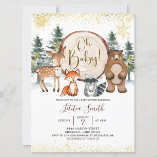 Winter Forest Woodland Oh Baby Dusche einladen Einladung