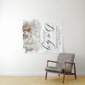 Winter Forest Woodland Rustic Baby Shower Welcome Wandteppich (Beispiel (Horizontal))