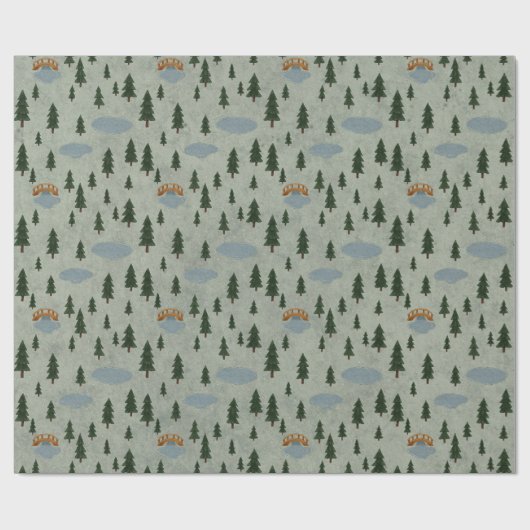 Winter Forest Wrapping Paper Geschenkpapier (Flach)