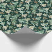 Winter Forest Wrapping Paper on Dark Background Geschenkpapier (Ecke)