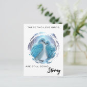 *~* Winter FOTO Love Birds AP54 Jahrestag Postkarte (Stehend Vorderseite)