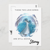 *~* Winter FOTO Love Birds AP54 Jahrestag Postkarte (Vorne/Hinten)