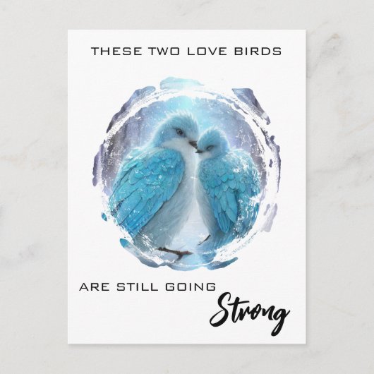 *~* Winter FOTO Love Birds AP54 Jahrestag Postkarte (Vorderseite)