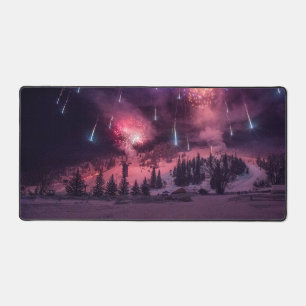 Winter Foto Schnee Feuerwerk Weihnachten Schreibtischunterlage