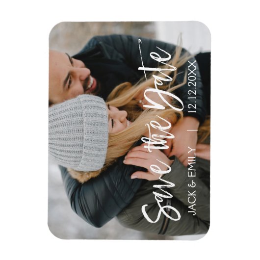 Winter-Foto Speichern Sie das Datumsfenster Magnet (Vertikal)