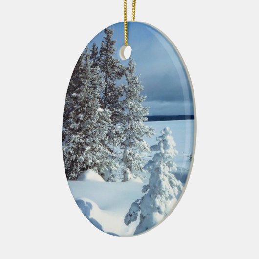 Winter Foto Template Weihnachtsdekoration Keramik Ornament (Links)