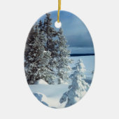 Winter Foto Template Weihnachtsdekoration Keramik Ornament (Vorne)