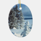 Winter Foto Template Weihnachtsdekoration Keramik Ornament (Hinten)