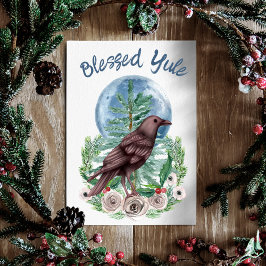 Winter Foven Raven & Moon Weihnachten Solstice Karte