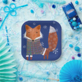 Winter Fox 7-Zoll-Square-Papierplatte Pappteller (Party)
