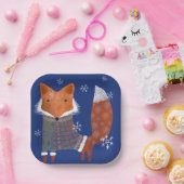 Winter Fox 7-Zoll-Square-Papierplatte Pappteller (Party)