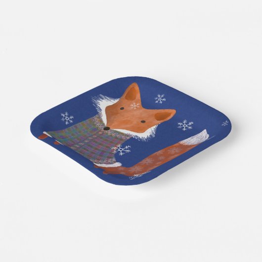 Winter Fox 7-Zoll-Square-Papierplatte Pappteller (Gewinkelt)