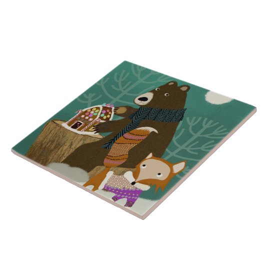 Winter Fox and Bär Keramik Küche Tile Fliese (Seite)