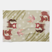 Winter Fox and Dove Kitchtuch Geschirrtuch (Horizontal)