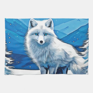 Winter Fox Art Geschirrtuch